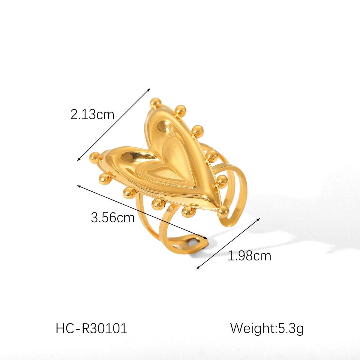 Shell Love Stainless Steel Ring Female Pearl Open Ring Titanium Steel Ring