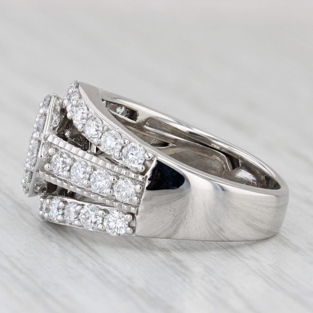 0.95ctw Lab Grown Diamond Engagement Ring Soldered Bridal Set 14k Gold Size 4.75