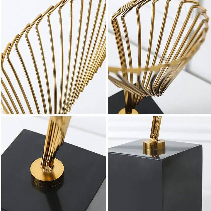 Helix Metallic Sculpture - Black Gold