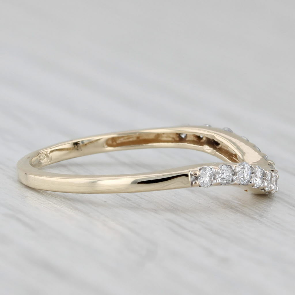 0.30ctw Diamond Contoured Wedding Band 14k Yellow Gold Size 7 Ring