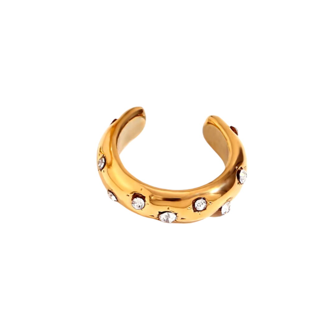 Chunky diamond ear cuff - Gold