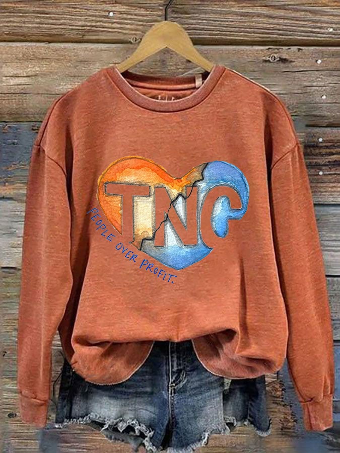 Women's Tennessee and North Carolina Hurricane Helene Print Crew Neck Sweatshirt