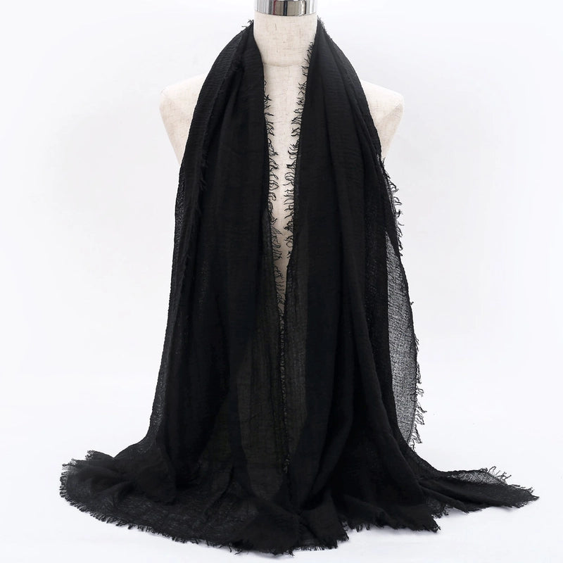 Women's Elegant Minimalist Solid Color Cotton Shawl