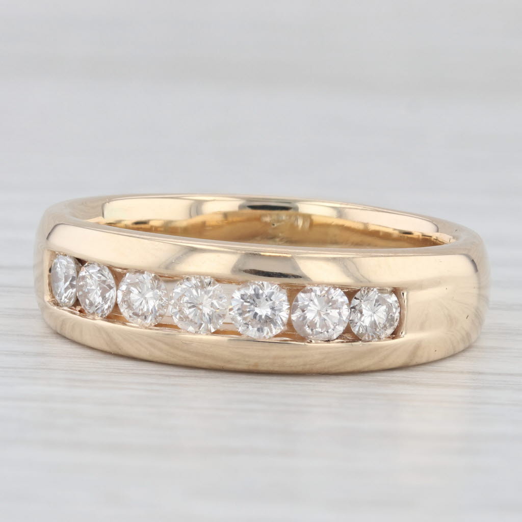 1ctw Diamond Men's Wedding Band 14k Yellow Gold Size 12.5 Ring
