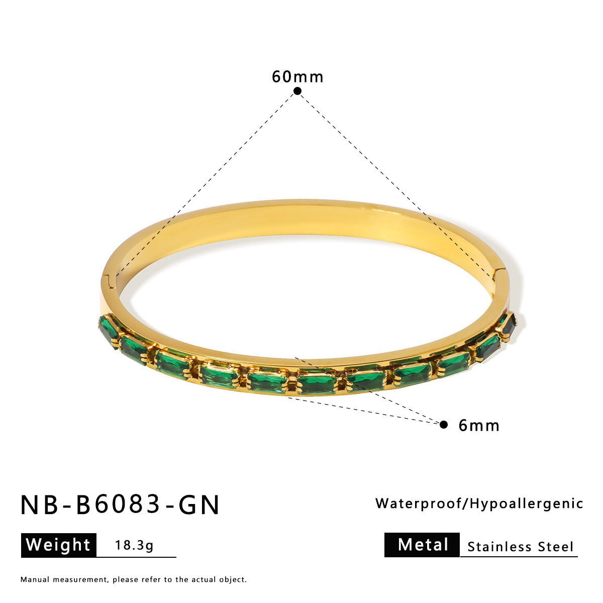 Ins Stainless Steel Zircon Pearl Bracelet C-Shaped Wave Line Open Gold-Plated Bracelet Design Female