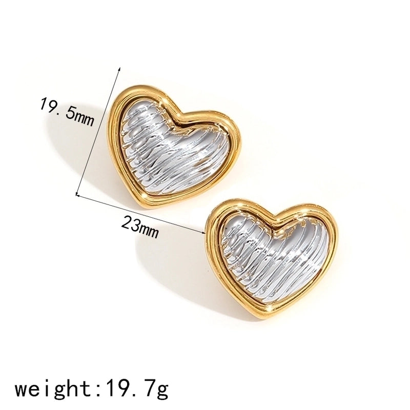 Fashion Popular Gold And Silver Color Matching Two-Color Geometric Stainless Steel Ornament Non-Fading Ornament Combination
