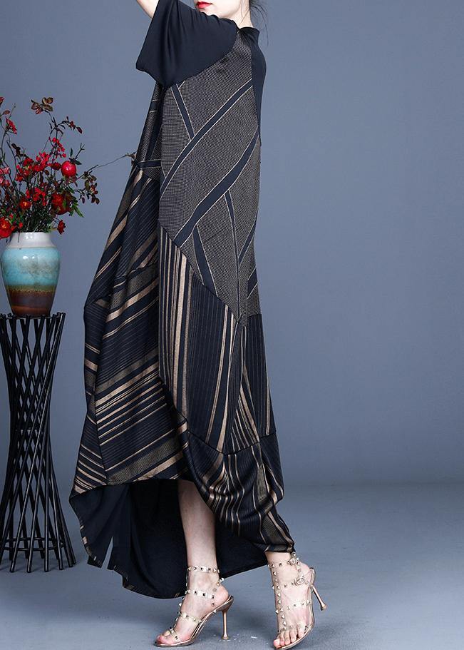 Luxury Black Striped Button Patchwork Coat Summer