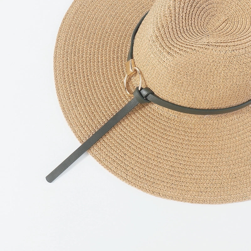 Unisex Lady Geometric Braid Big Eaves Straw Hat