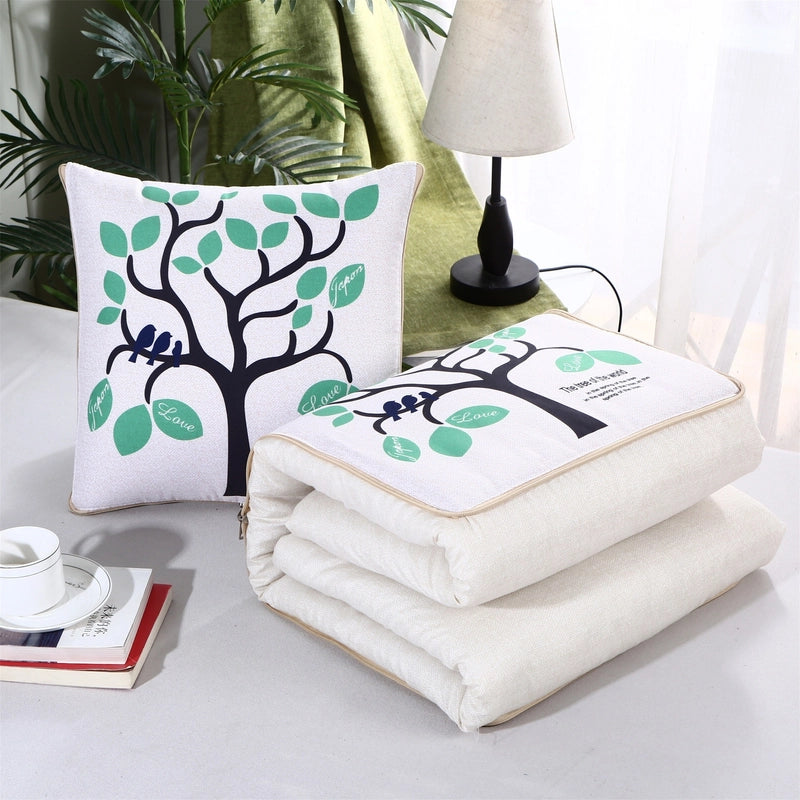 Pillow Quilt Dual-use Two-in-one Four-season Universal Car Thin Cushion Sleeping Blanket Activity Gift Printing