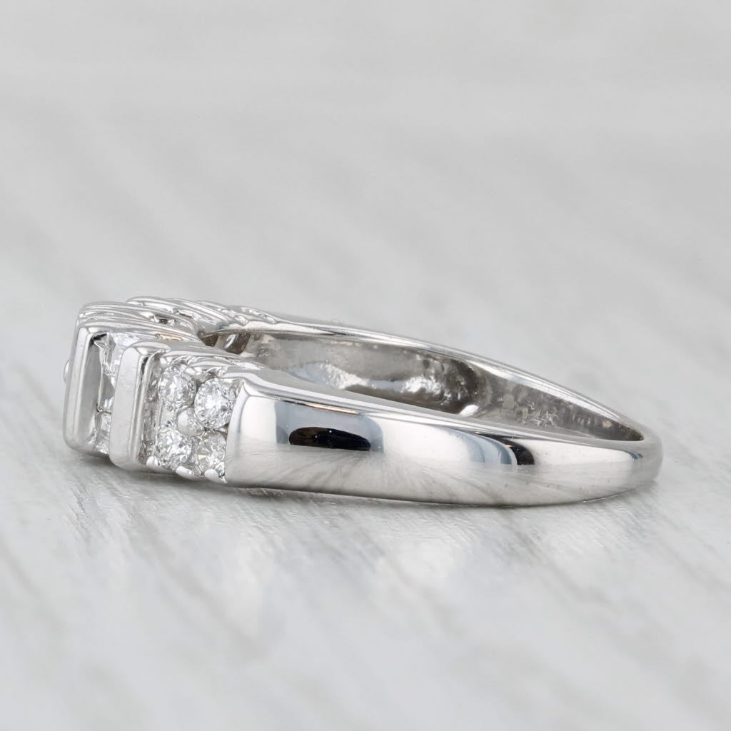 0.59ctw Diamond Ring 14k White Gold Size 6.75 Wedding Anniversary Band