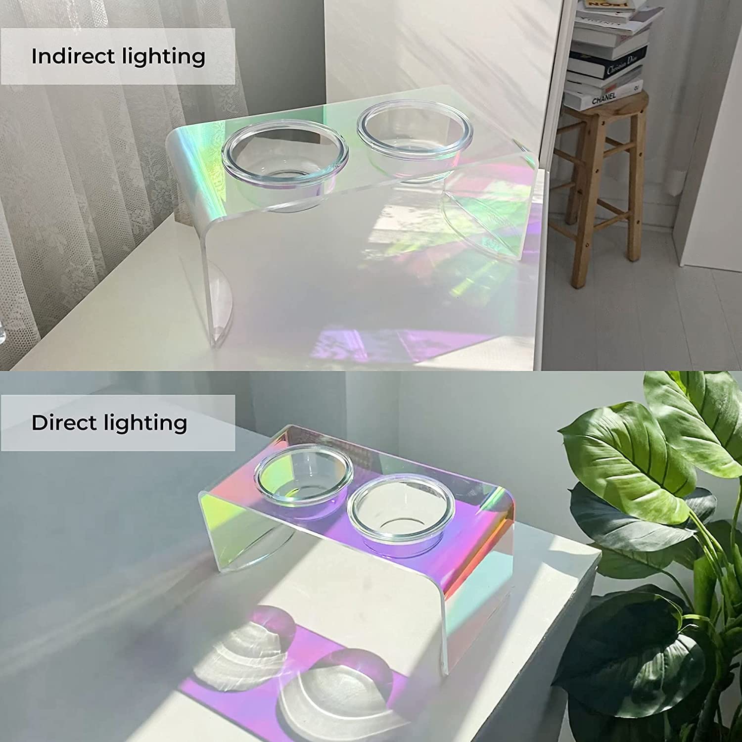 The Holographic Aurora Elevated Pet Feeding Table - Pre Order