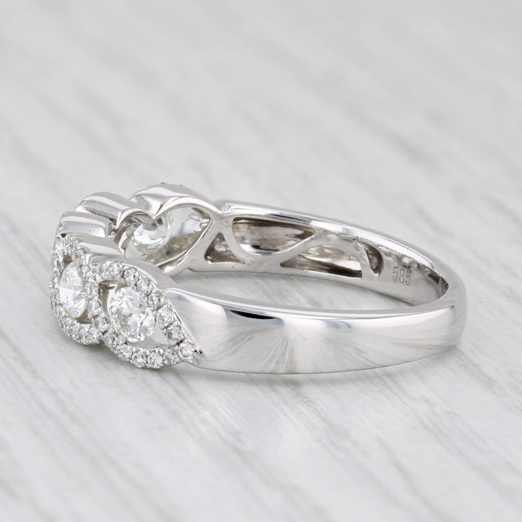 0.66ctw 5-Stone Diamond Ring 14k White Gold Size 8.25 Wedding Anniversary Band