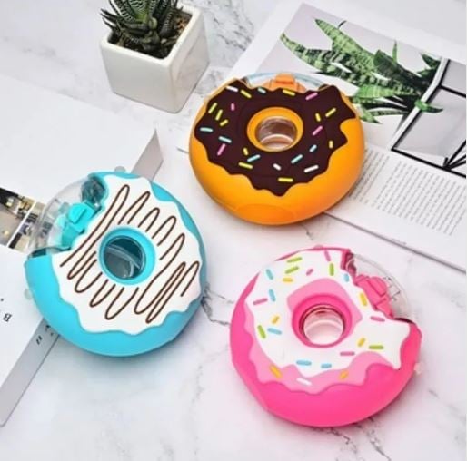 CREATIVE DONUT WATER BOTTLE WITH STRAW CARTOON CUTE DOUGHNUT KETTLE