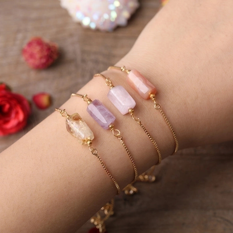 Minimalist Irregular Agate Metal Patchwork Bracelets