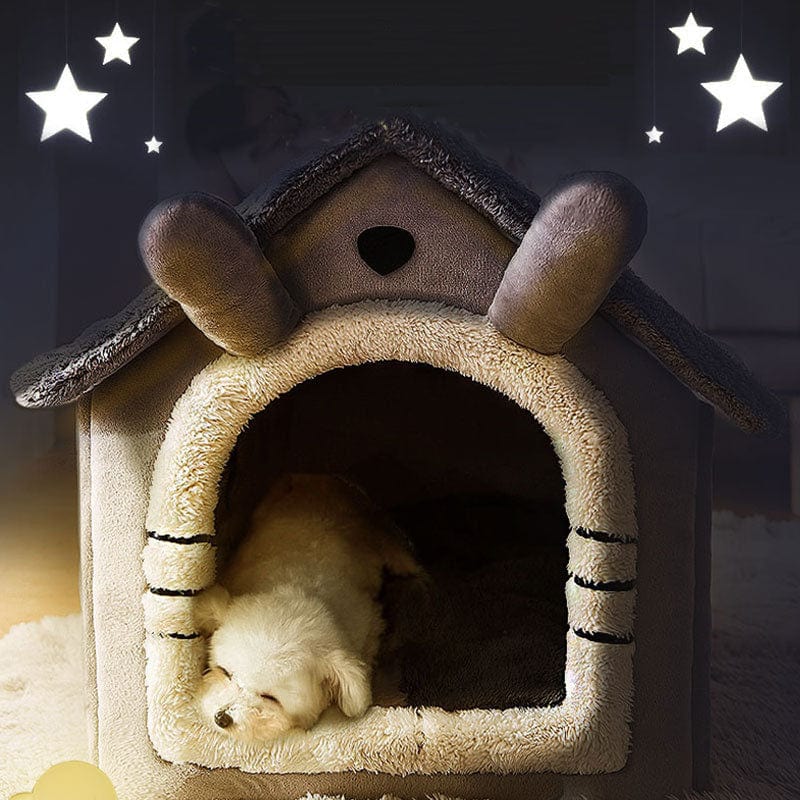 Small Dog House Bed Portable Cat Bed Removable Cushion Cat Cave. Foldable  Pets Puppy Kitten Rabbit