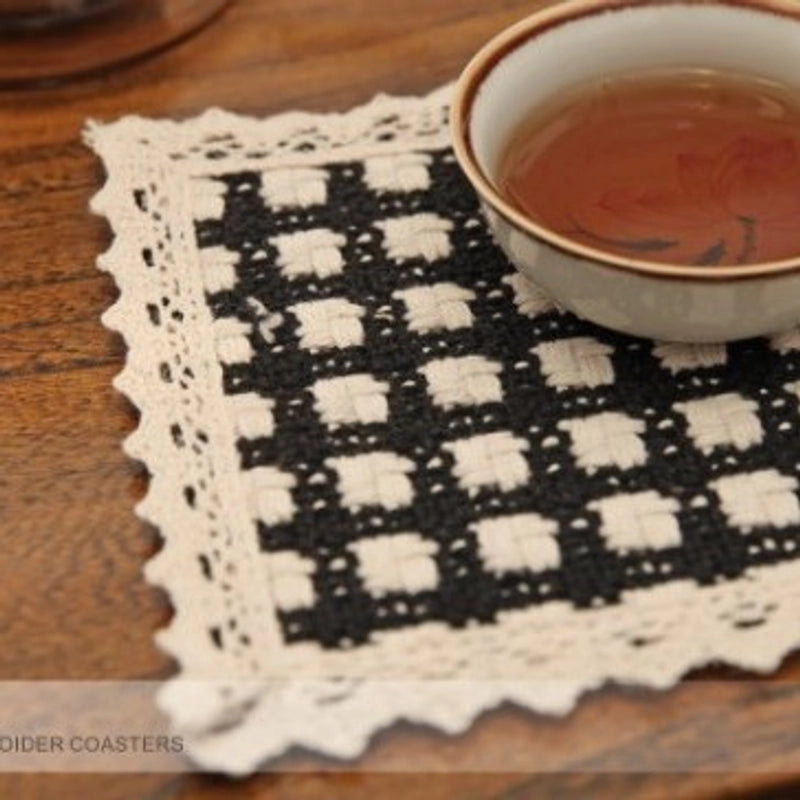 Pastoral Lattice Pure Cotton Tablecloths Artificial Decorations