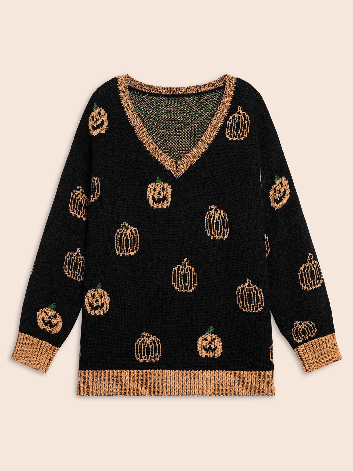 Pumpkin Patch Contrasting Color Hemline Pullover