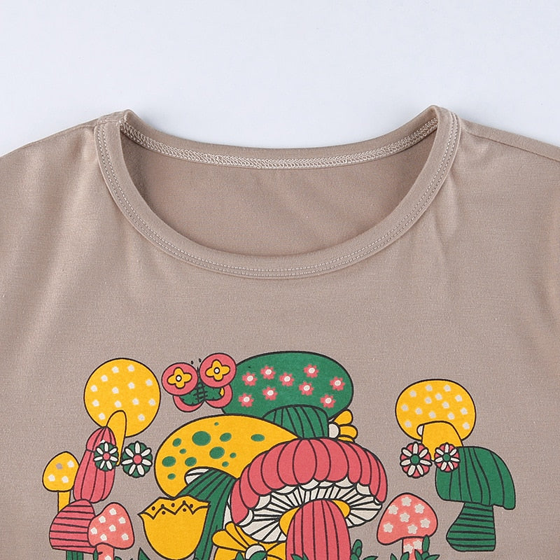 Mushroom Garden Crop Top