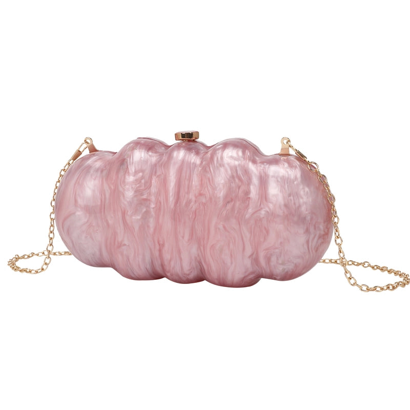 White Pink Black Arylic Solid Color Oval Evening Bags