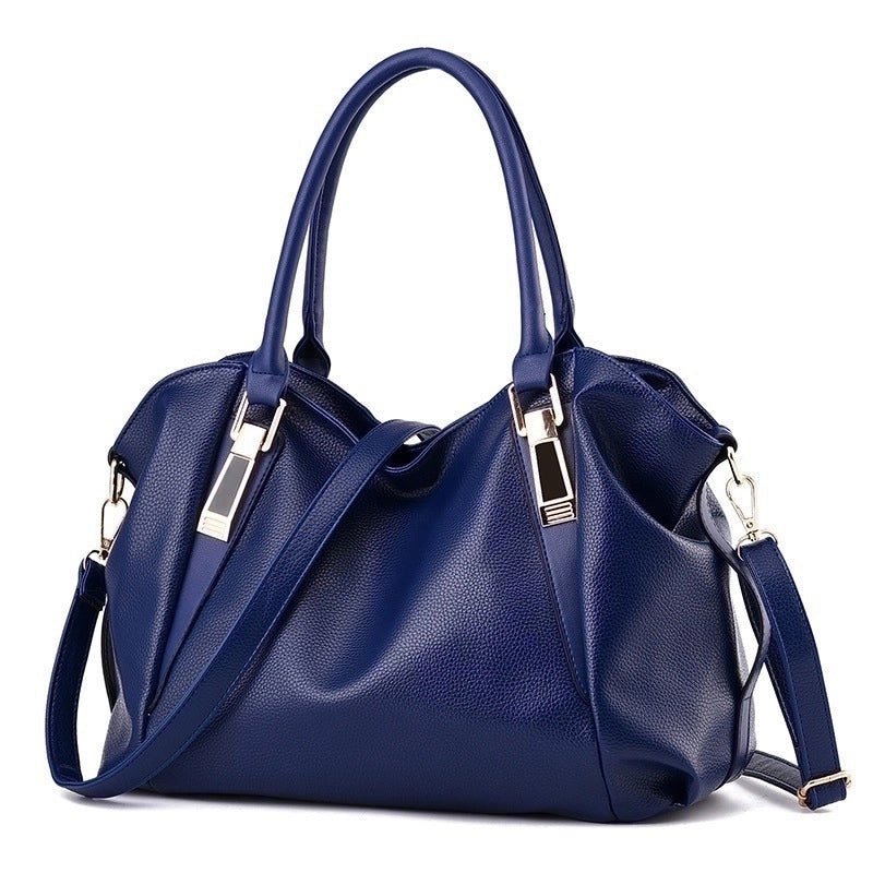 Women's Pu Leather Solid Color Elegant Square Zipper Handbag
