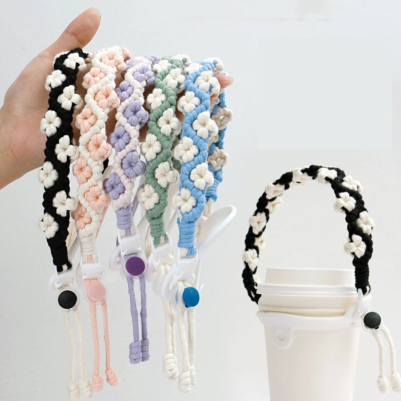 Casual Flower Cotton Rope Water Cup Lanyard 1 Piece
