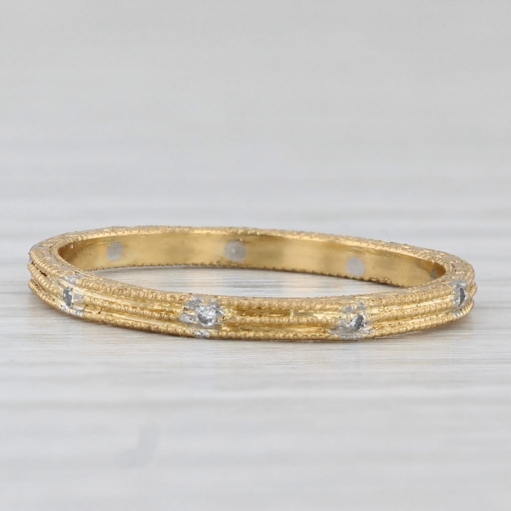Cathy Waterman Diamond Eternity Band Platinum 22k Gold Size 6.75 Wedding Ring