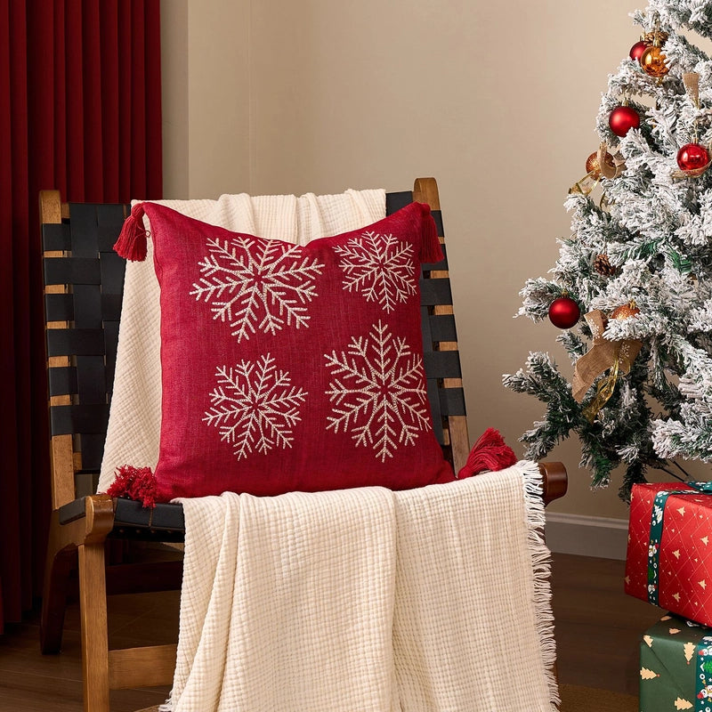 Minimalist Letter Snowflake Cotton Pillow Cases Couch & Sofa Decor