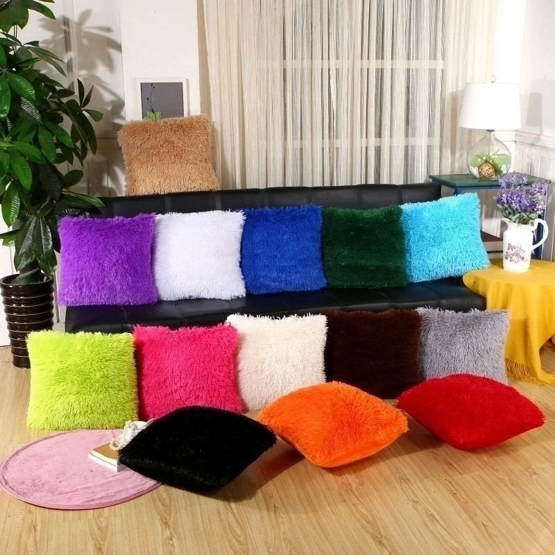 Fashion Solid Color Pv Velvet Throw Pillow Pillow Cases