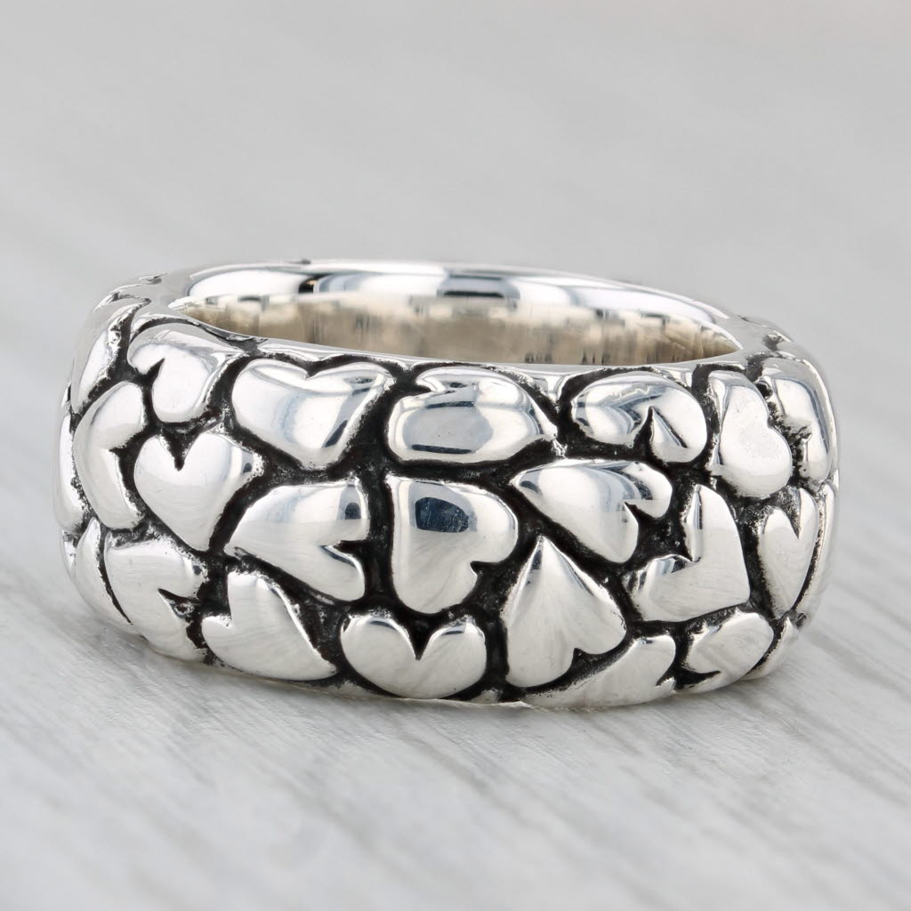 Pandora Lotsa Love Sterling Silver Ring Size 5.25 Band Statement Retired