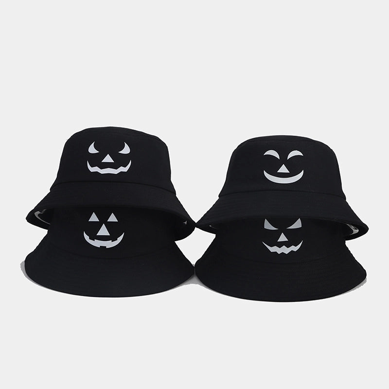 Women's Minimalist Solid Color Printing Flat Eaves Bucket Hat