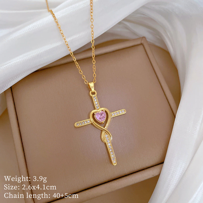 Copper Micro-Inlaid Necklace For Women Copper Micro-Inlaid Real Gold Electroplating Simple Ins Exquisite Clavicle Chain Neck Chain