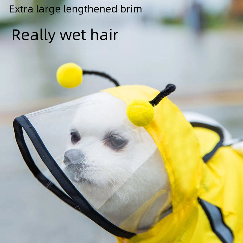 Puppy Raincoat Four-legged Waterproof All-inclusive Teddy Poncho Pet Rainy Day Clothes Small Medium Dog Bixiong Bomei