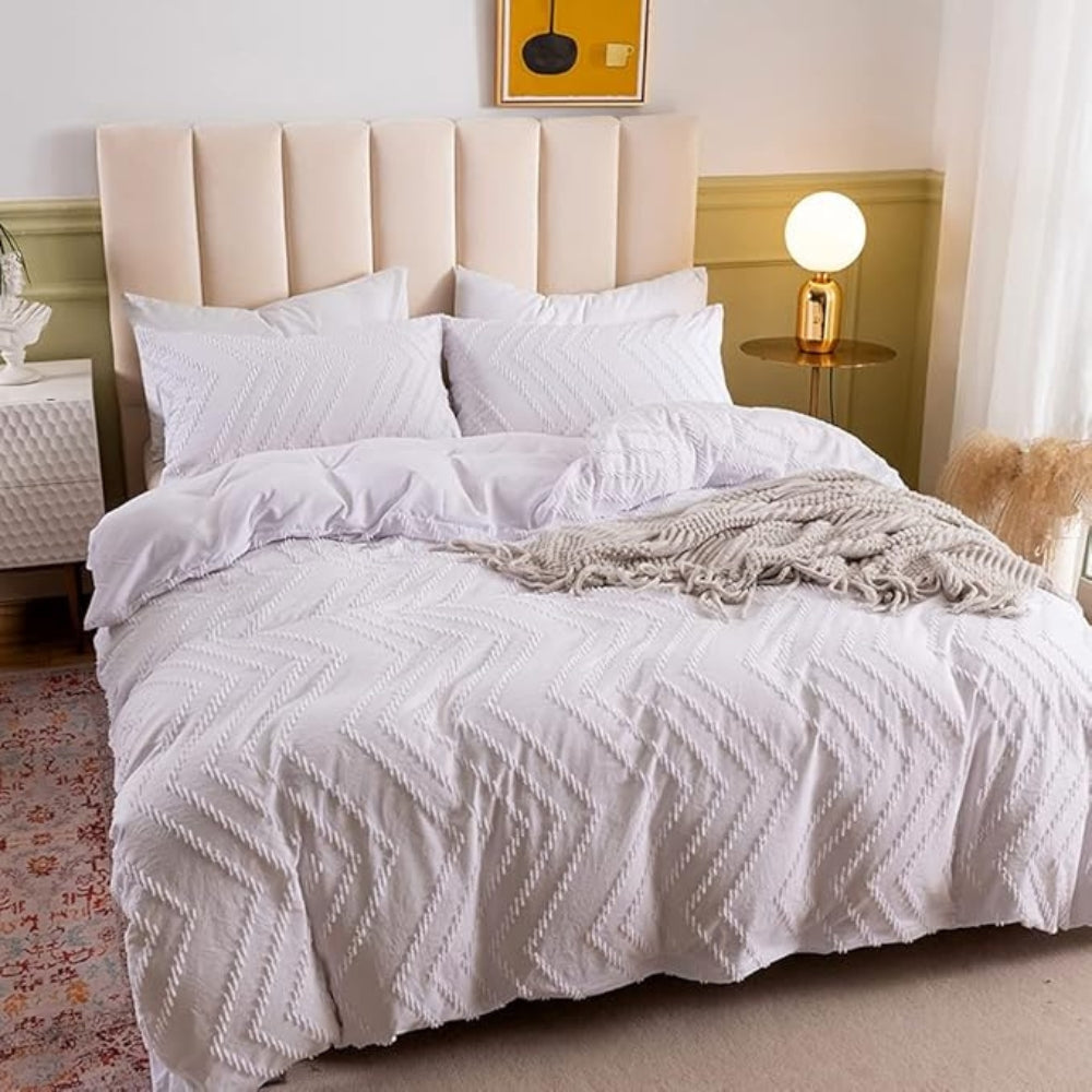 Chevron Plush Quilted Blanket | 3pcs Set