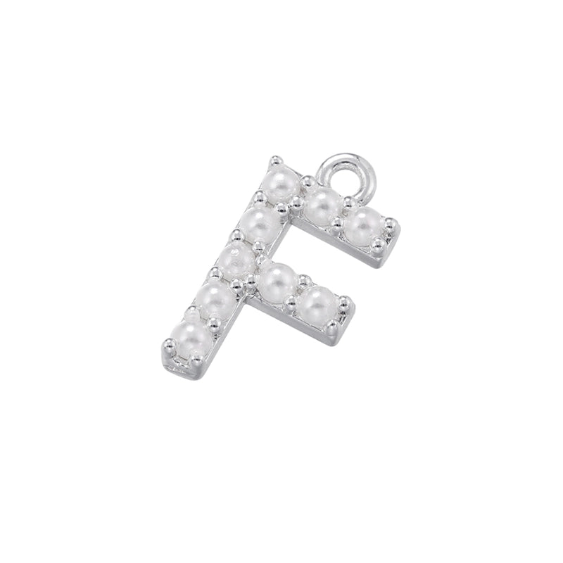 Casual Elegant Minimalist Letter Copper Plating Inlay Artificial Pearls 18k Gold Plated Charms