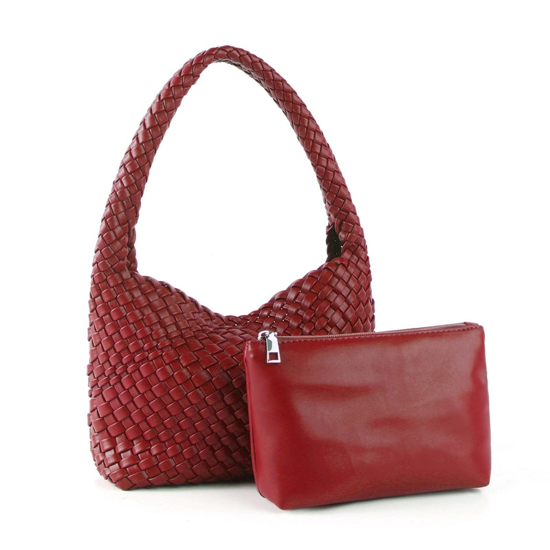 Women's Medium Pu Leather Solid Color Classic Style Streetwear Weave Square Magnetic Buckle Underarm Bag