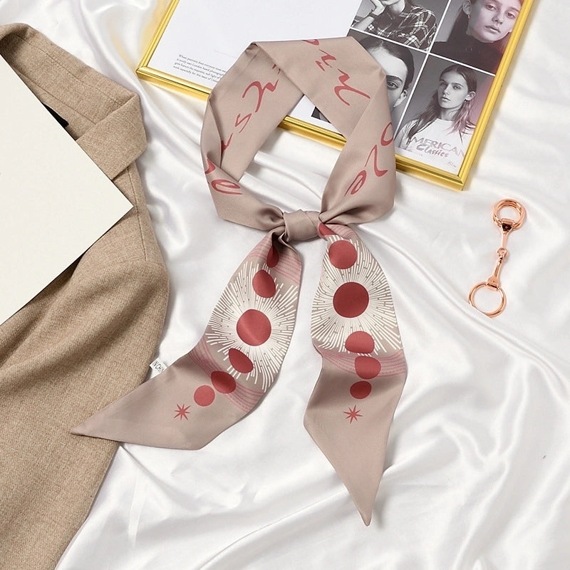 Women's Lady Geometric Satin Silk Scarf
