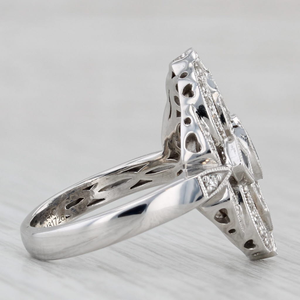 Gabriel & Co 0.76ctw Blue Sapphire Diamond Ring 14k White Gold Size 7.25