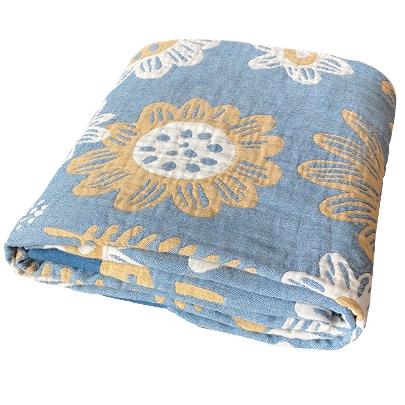 Towel Quilt Pure Cotton Five-Layer Gauze Towel Blanket Four Seasons Office Single Double Nap Blanket Quilt