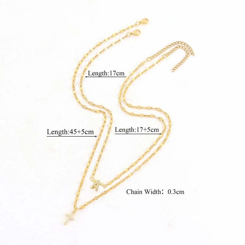 Elegant Minimalist Classic Style Cross Letter 201 Stainless Steel 304 Stainless Steel Copper Pendant Necklace