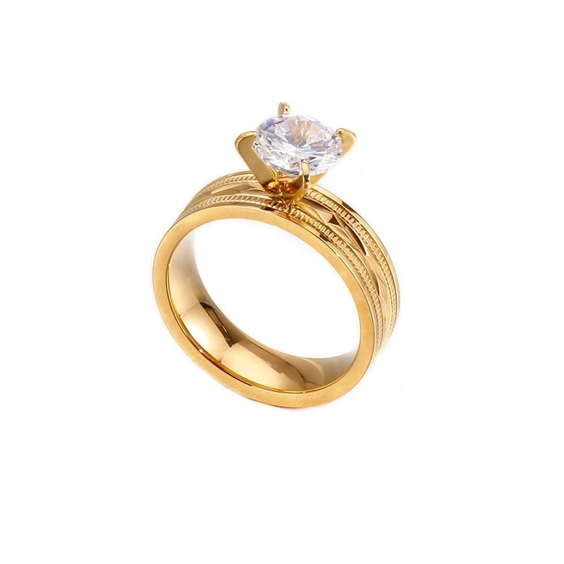Geometric Titanium Steel 18K Gold Plated Plating