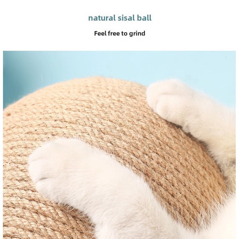 Sisal Ball Cat Catch Ball Cat Toy Ball To Relieve Boredom Self-Hi Cat Claw Grinder Supplies Do Not Drop Debris Vertical Wear-resistant Cat Catch
