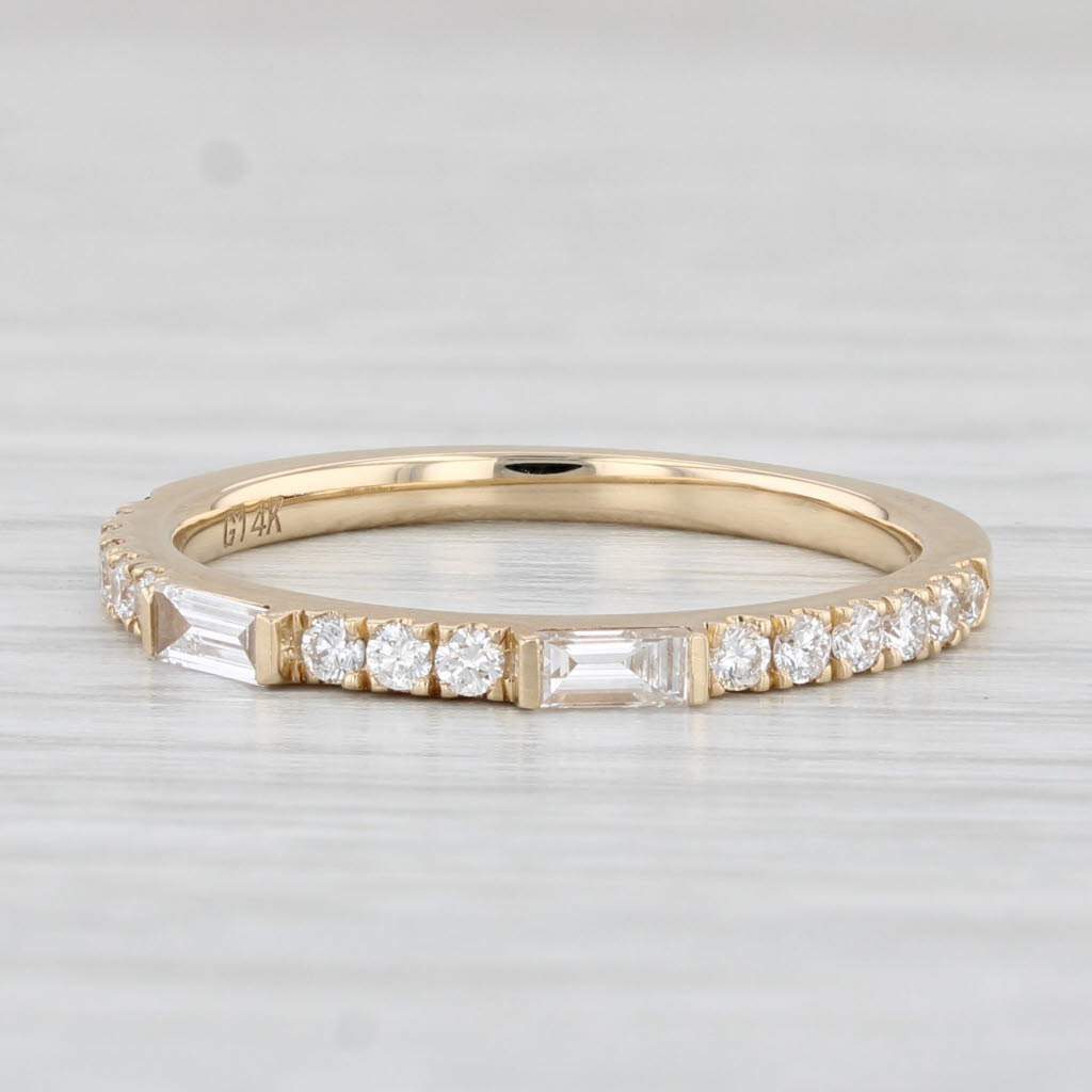 New 0.35ctw Stackable Diamond Ring 14k Yellow Gold Size 6.75 Wedding Band