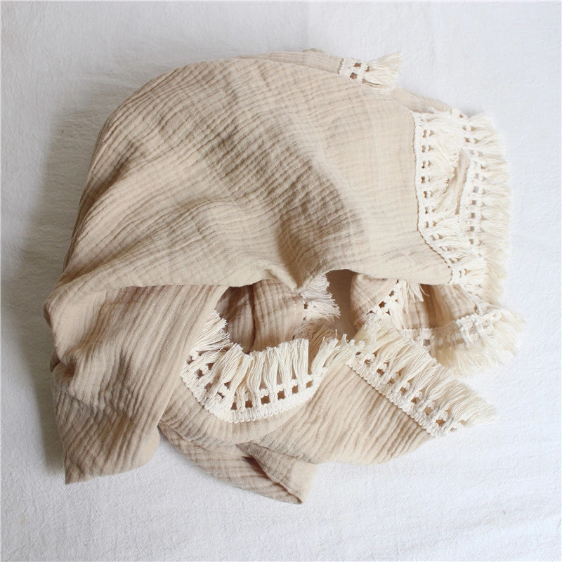 Minimalist Solid Color Cotton Blanket Baby Accessories