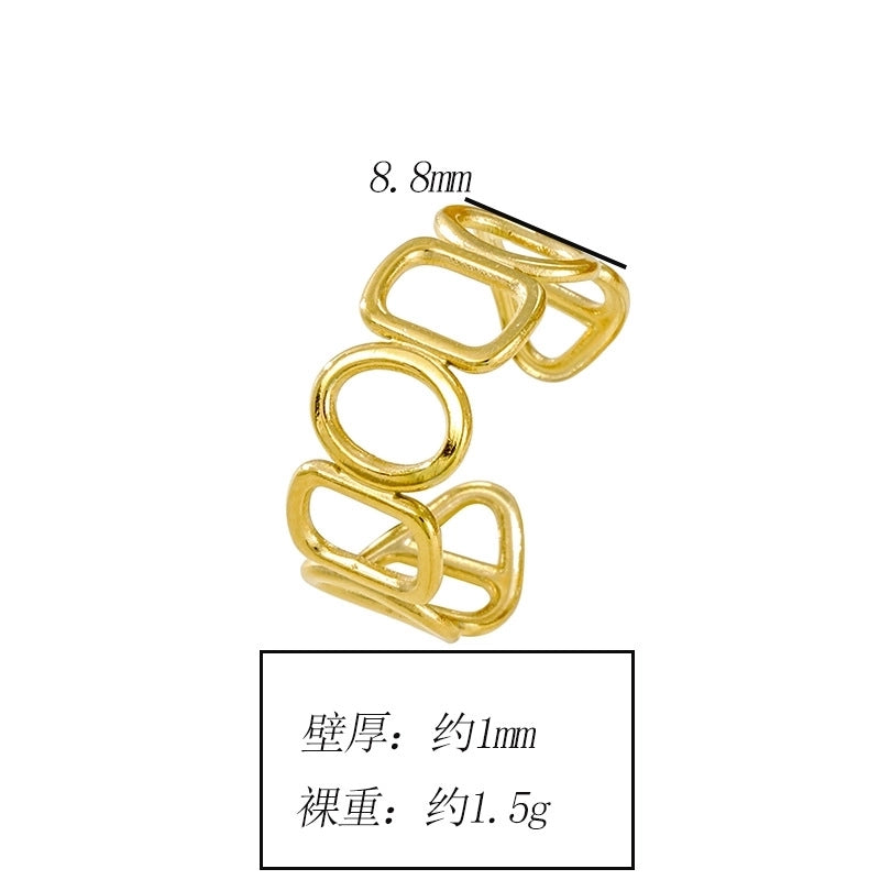 Elegant Leaves Flower Titanium Steel Open Rings