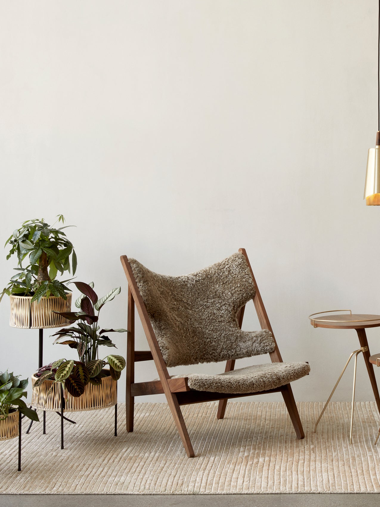 Knitting Chair. Sheepskin