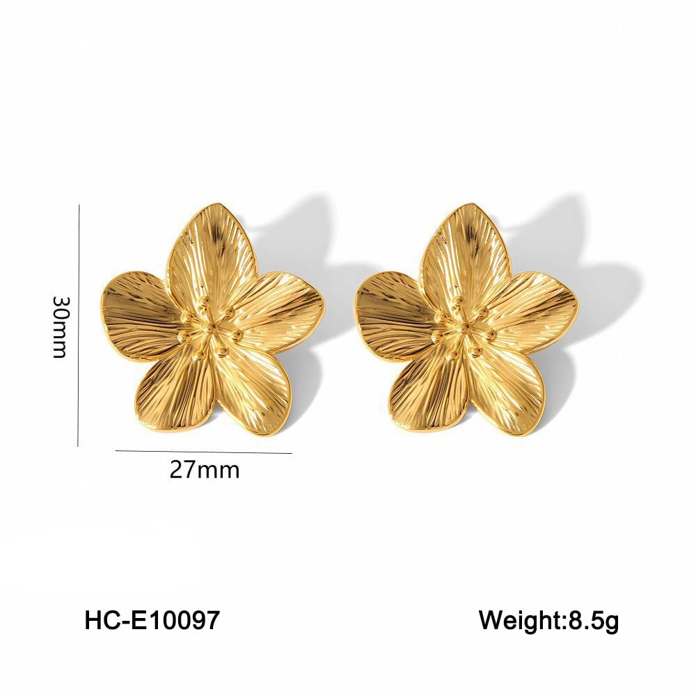 Petal Geometric Stainless Steel Electroplating Earrings