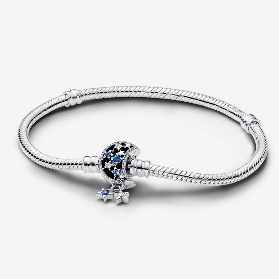 Pandora Moments Sparkling Moon Clasp Snake Chain Pandora Bracelet