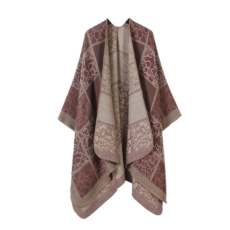 New Hot Sale Shawl Men's And Women's Retro High-grade Scarf Air-conditioned Room Warm Nap Cloak