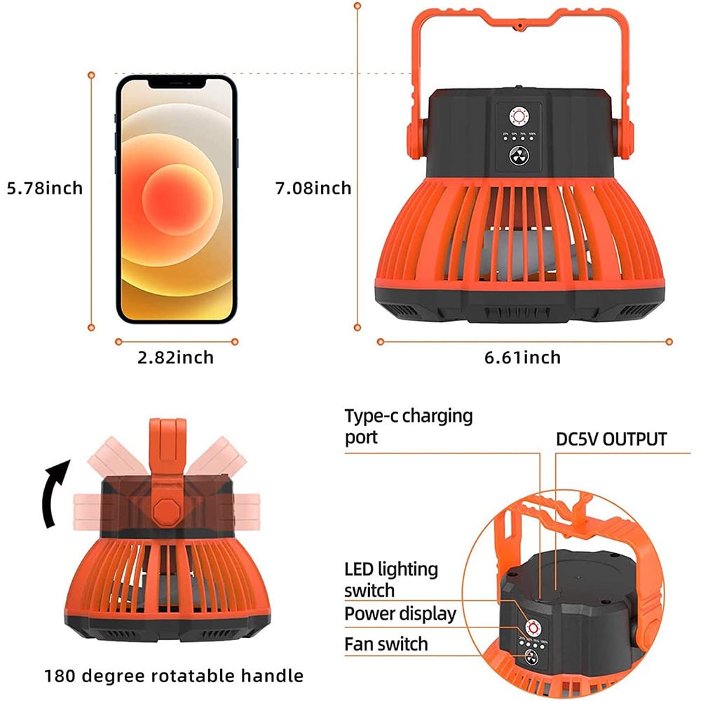 💥Promotion 49% OFF🔥Portable Camping Fan with LED Lantern🔥BUY 2 Free Shipping
