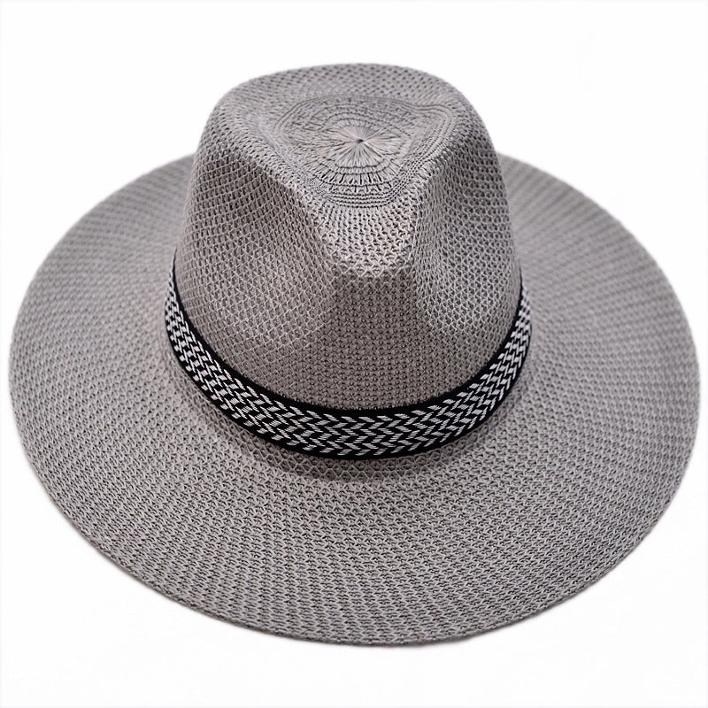 Unisex Minimalist Stripe Wide Eaves Sun Hat